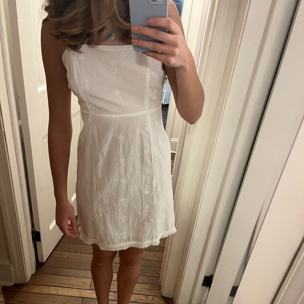Japna white pineapple mini dress